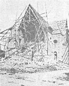 Im Januar 1900 stürzte der Turm und ein Teil der im Bau befindlichen Kirche ein.